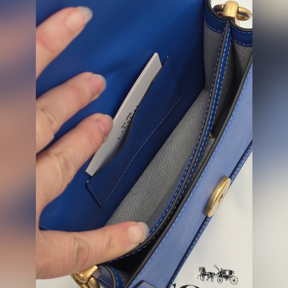 Coach 1941 Glovetanned Leather Hero Crossbody, Blue Fin, 🔥CARRIED ONCE!🔥 - Picture 13 of 15